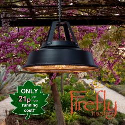 Lampada riscaldante elettrica a sospensione colore nero - 1.5kW IPX4 - della Firefly